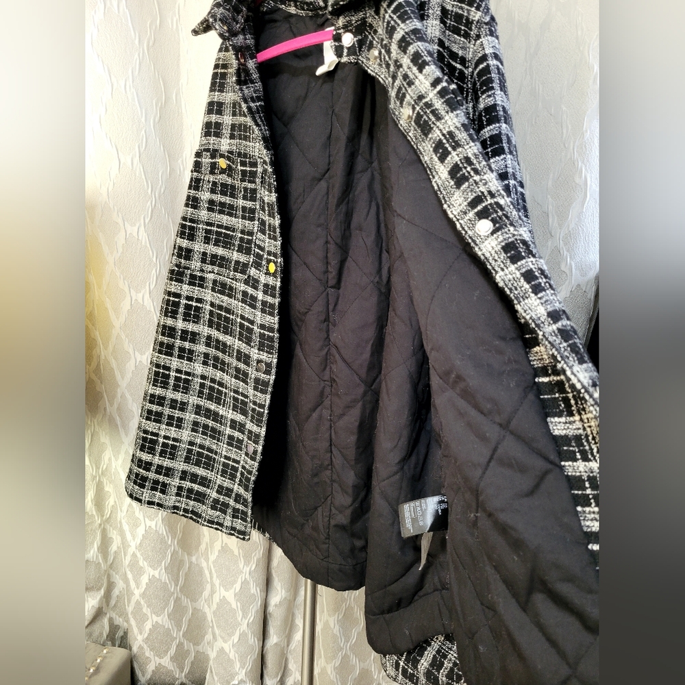 H&M | Black Checked Jacquard Weave Jacket - Picture 12 of 14